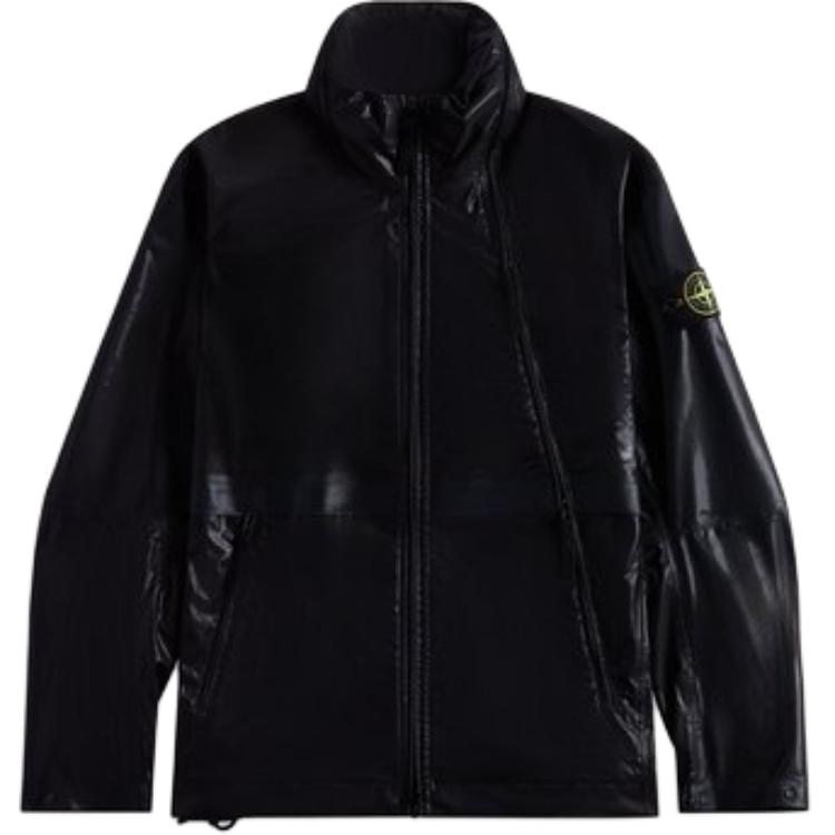STONE ISLAND SS24 Metallic Logo Navy Waterproof Windbreaker Jacket for Men. 801543433-V0023 圖 2