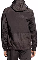 Shop STONE ISLAND SS24 Metallic Nylon Colorblock Hooded Zip Jacket Men’s Charcoal Gray. 801542020-V0065