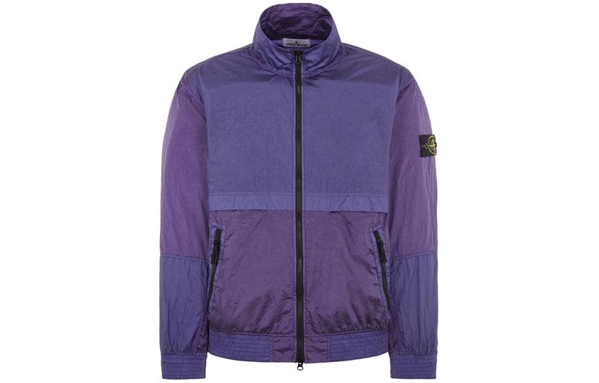 Stone Island SS24 Metallic Nylon Logo Jacket Lavender Purple for Men 801541920-V0047