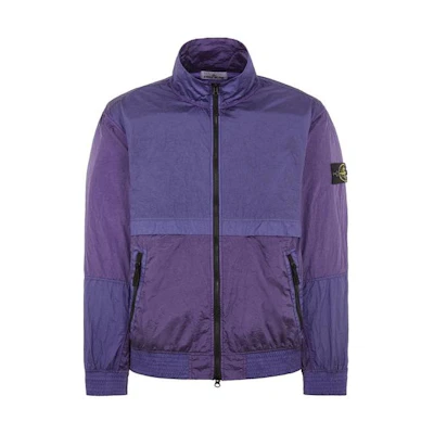 Stone Island SS24 Metallic Nylon Logo Jacket Lavender Purple for Men 801541920-V0047