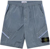 Order STONE ISLAND SS24 金屬尼龍標誌寬鬆短褲 男款 淺藍色 8015L1719-V0041