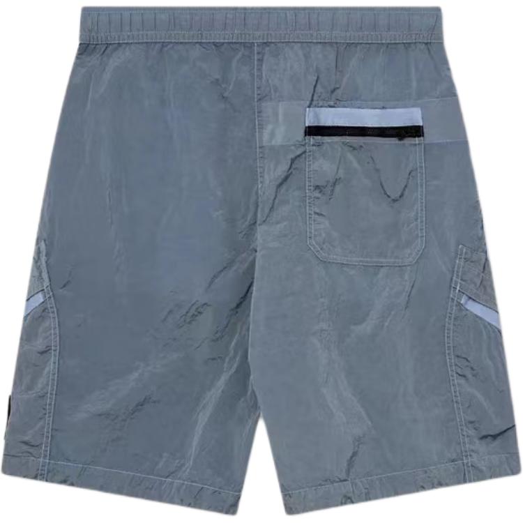 STONE ISLAND SS24 Metallic Nylon Logo Relaxed Fit Shorts Men’s Light Blue 8015L1719-V0041 圖 3