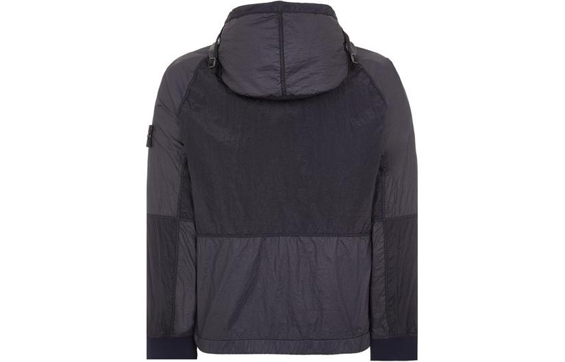 STONE ISLAND SS24 Metallic Nylon Logo Zip-Up Hooded Jacket Navy Blue Men’s 801542020-V0020 圖 3