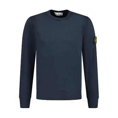 Stone Island SS24 Navy Blue Crewneck Logo Sweatshirt Men 801563051-V0020
