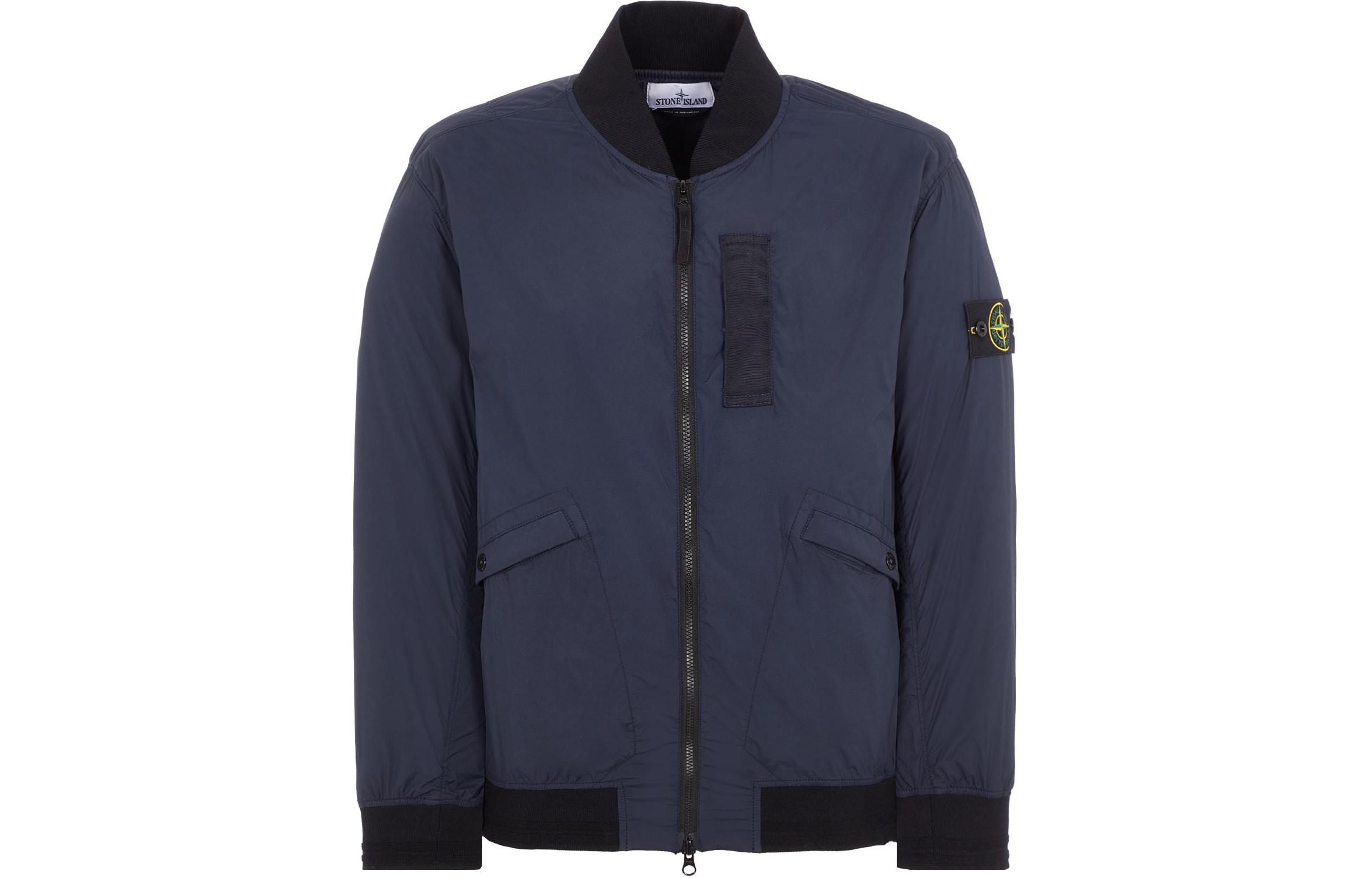 Stone Island SS24 Navy Blue Pilot Jacket with Chest Pocket for Men 801540525-V0020