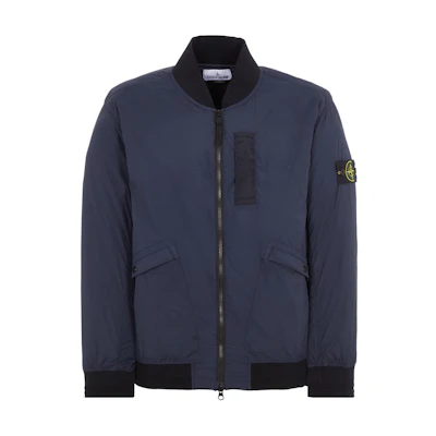 Stone Island SS24 Navy Blue Pilot Jacket with Chest Pocket for Men 801540525-V0020