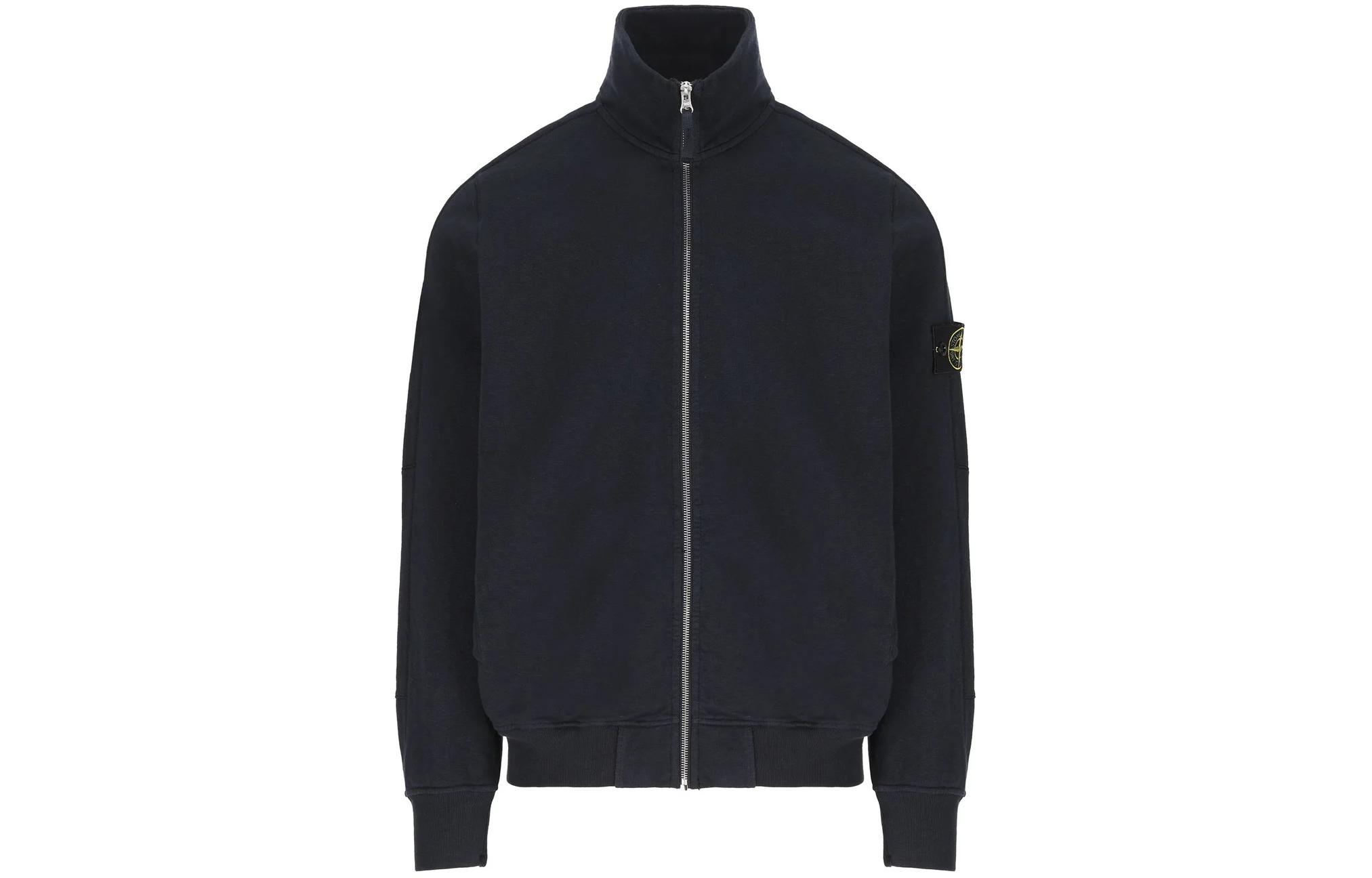 STONE ISLAND SS24 Navy Blue Solid Logo Stand Collar  Jacket 801565960-V0020 圖 2