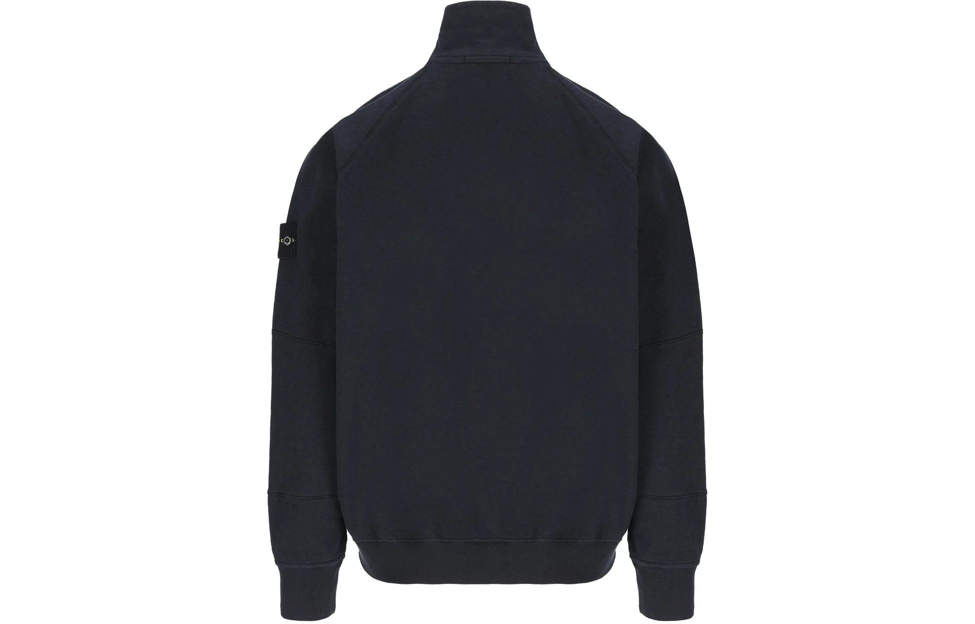 STONE ISLAND SS24 Navy Blue Solid Logo Stand Collar  Jacket 801565960-V0020 圖 3