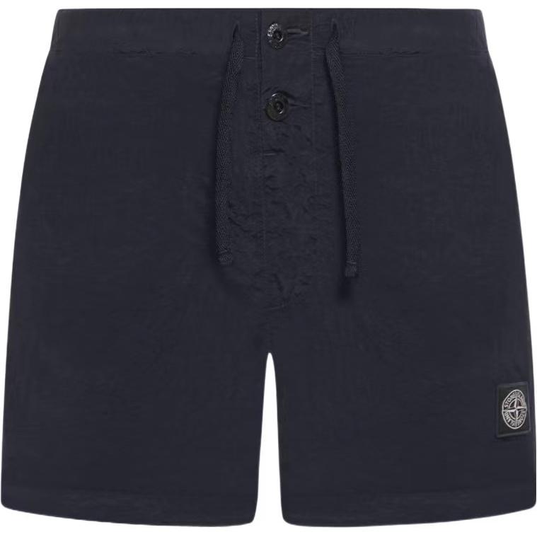 Stone Island SS24 Navy Blue White Label Swim Shorts for Men - Casual & Comfortable. 8015B0643-A0020