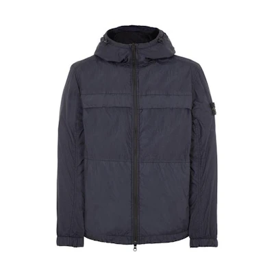 Stone Island SS24 Navy Lightweight Recycled Nylon Hooded Jacket 801540922-V0020