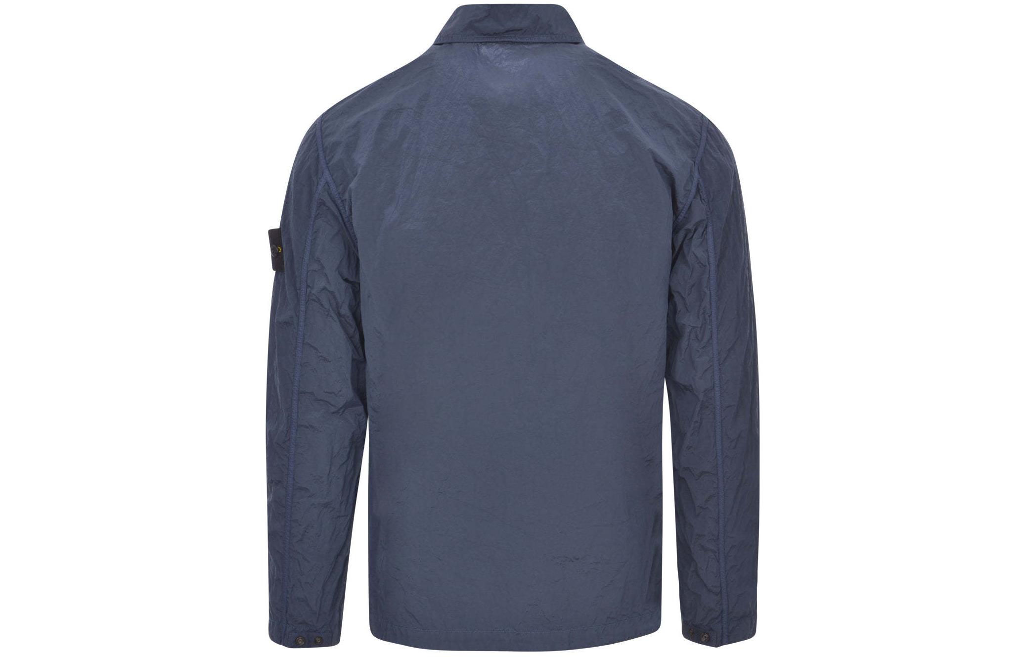 Lookbook Chaqueta Ligera Stone Island SS24 Nylon Metal Logo Gris Azul - Manga Larga 801511219-V0024