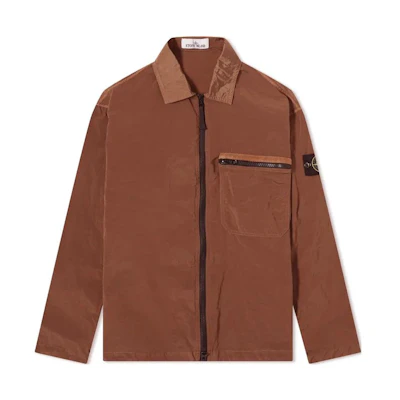Stone Island SS24 Nylon Metal Logo Long Sleeve Jacket - Red Brown (Men) 801511219-V0013