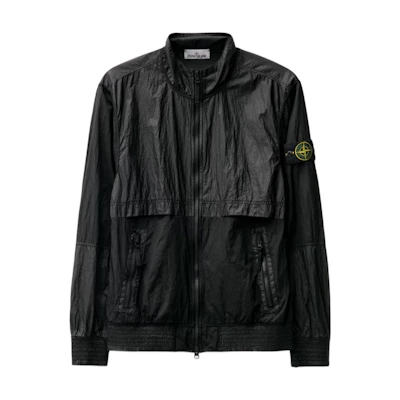 STONE ISLAND SS24 Nylon Metal Logo Zip-Up Jacket Black Outerwear. 801541920-V0029