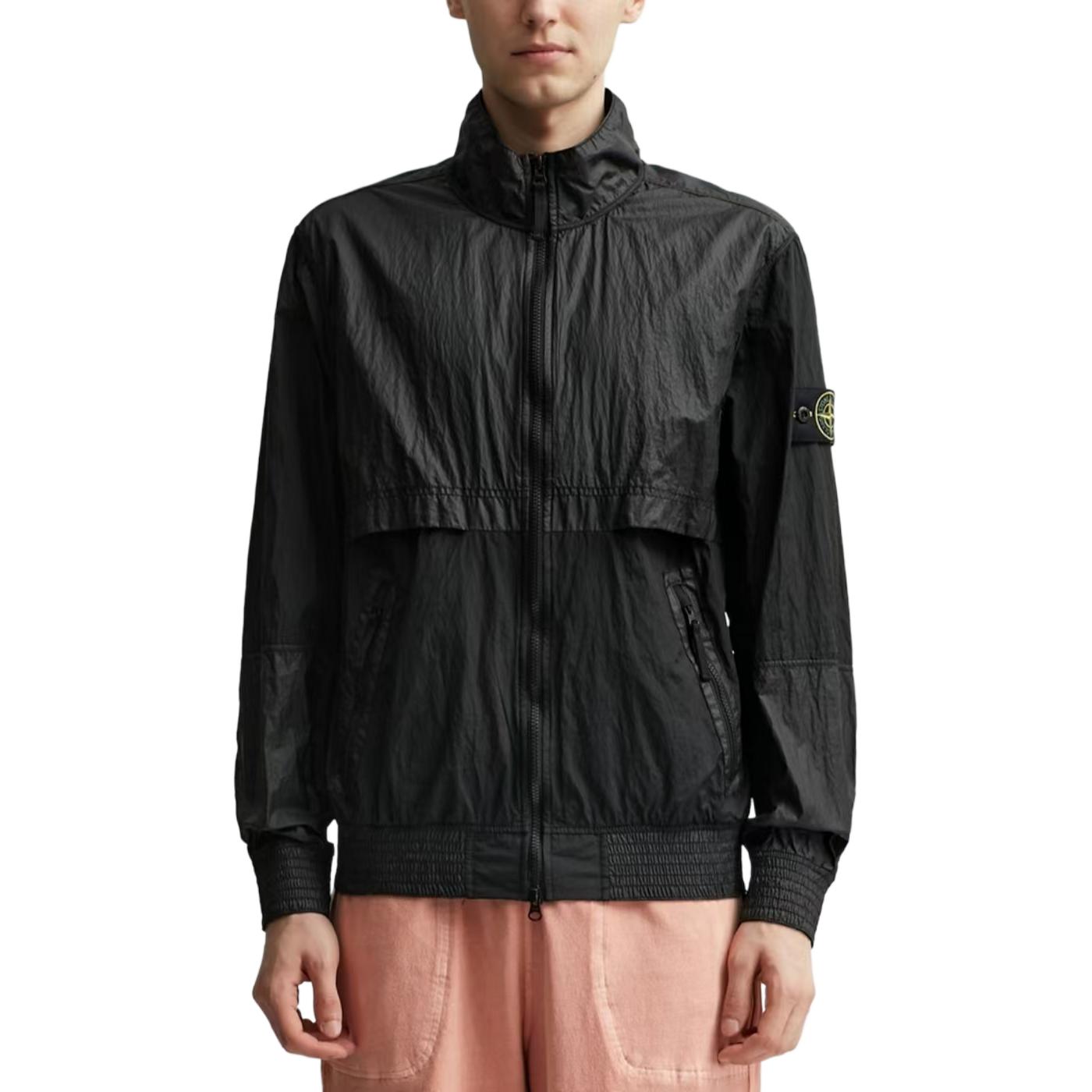STONE ISLAND SS24 Nylon Metal Logo Zip-Up Jacket Black  Outerwear. 801541920-V0029 圖 4
