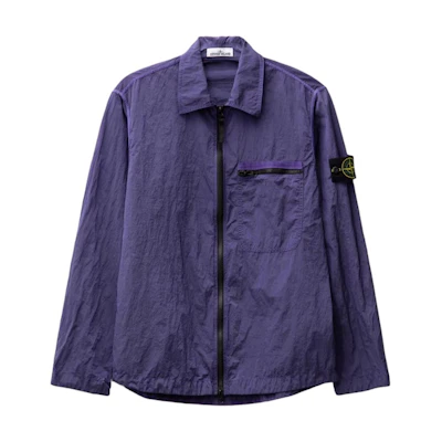 Stone Island SS24 Nylon Metal Purple Logo Pocket Long-Sleeve Jacket Men 801511219-V0047