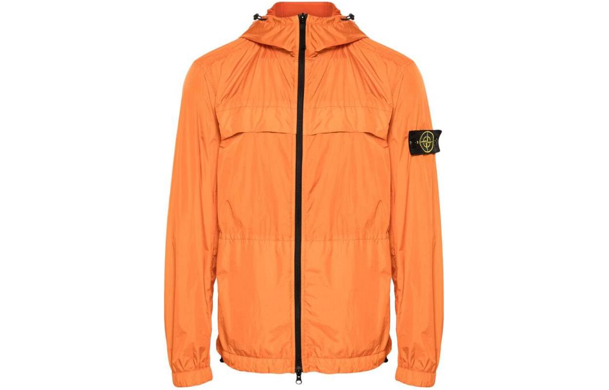 Stone Island SS24 Orange Lightweight Recycled Nylon Hooded Jacket 801540922-V0032