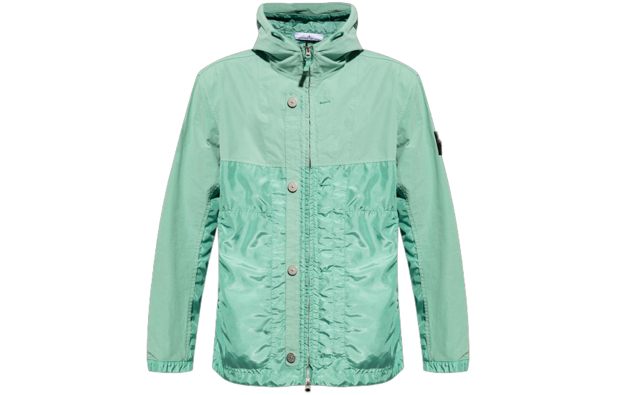 Stone Island SS24 Patchwork Zip Hoodie Jacket Green - 801542732-V0052 圖 2