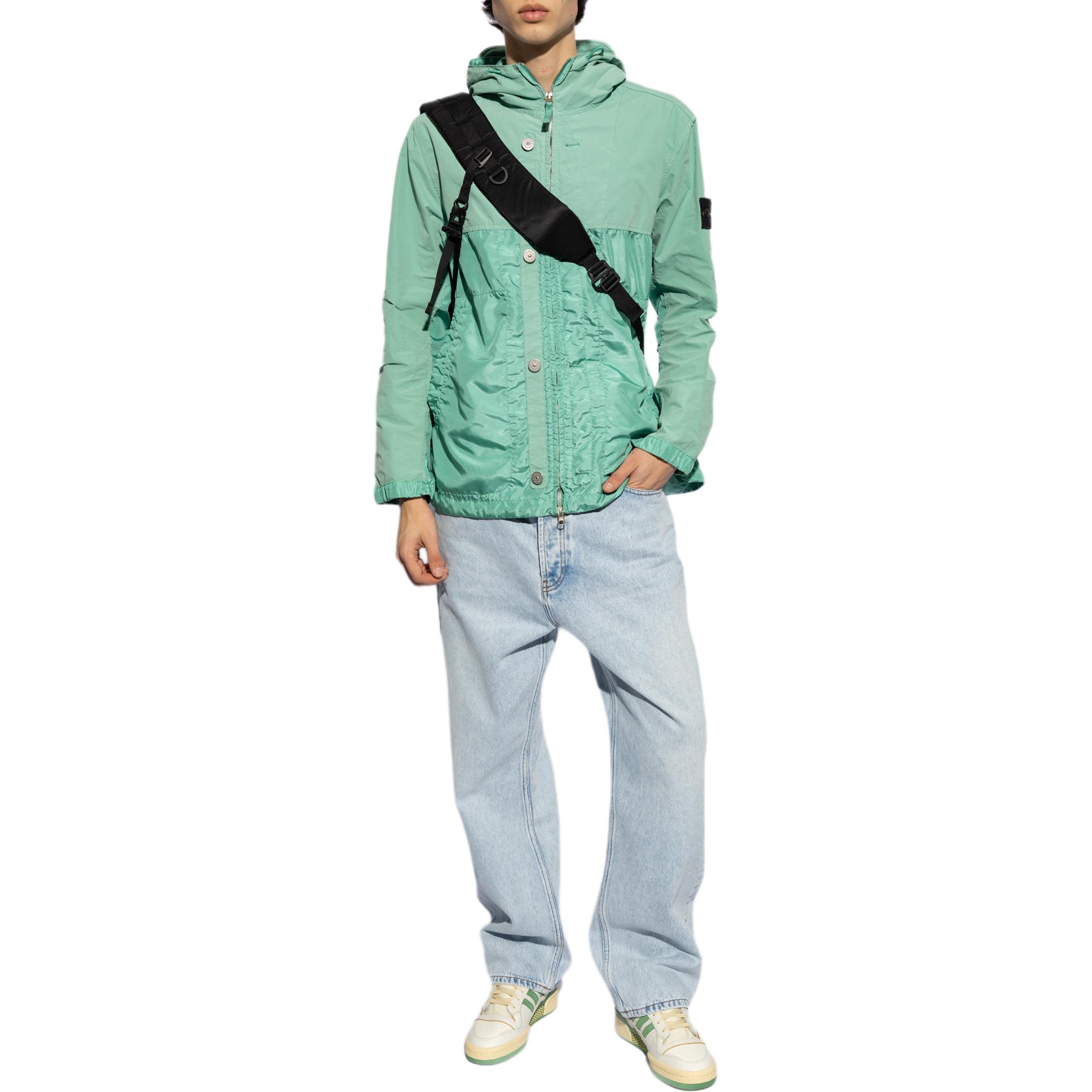 Stone Island SS24 Patchwork Zip Hoodie Jacket Green - 801542732-V0052 圖 3