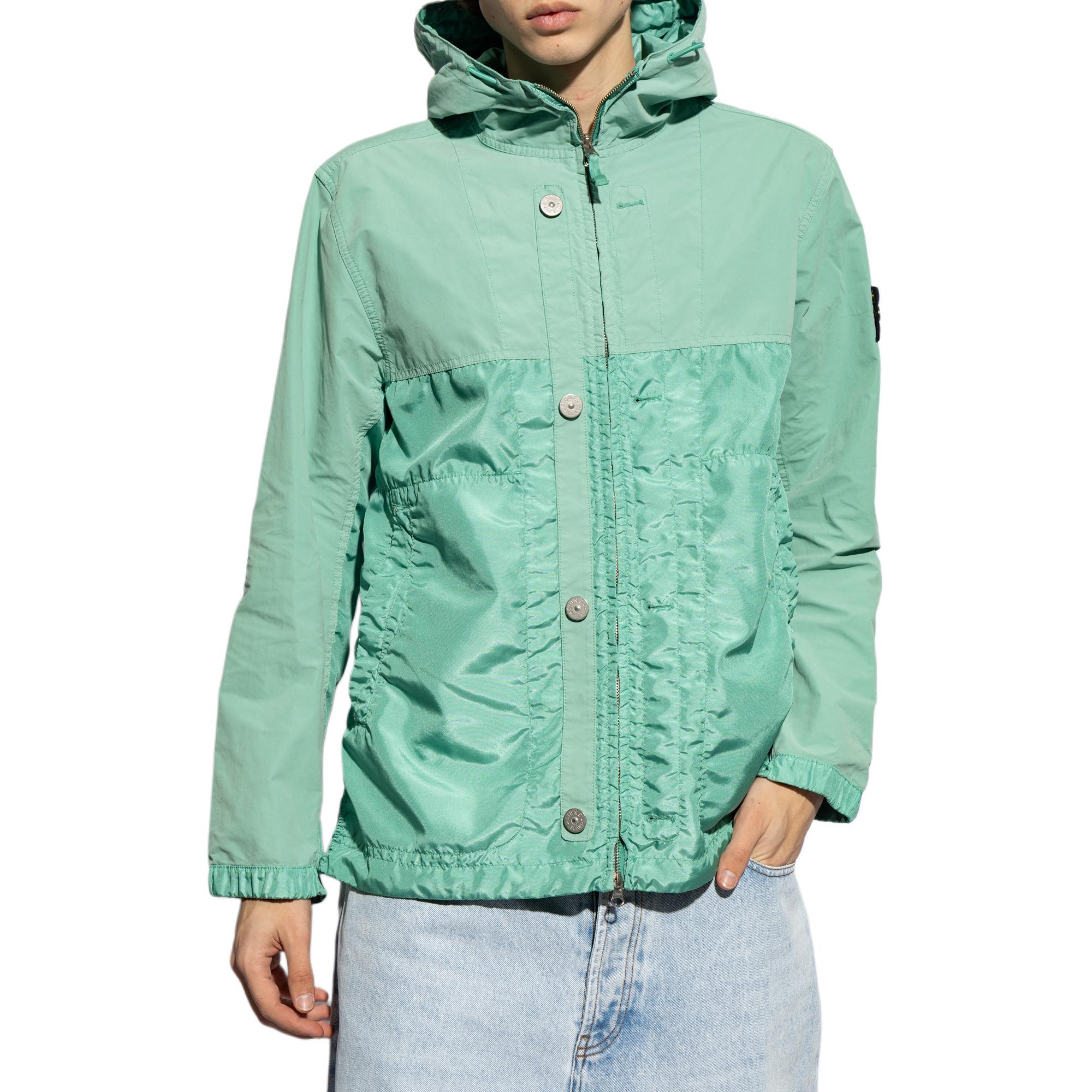 Stone Island SS24 Patchwork Zip Hoodie Jacket Green - 801542732-V0052 圖 4