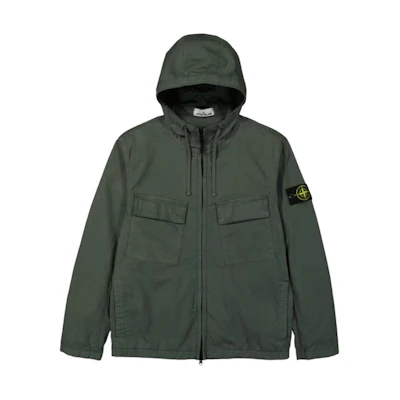 Stone Island SS24 Pima Cotton Casual Green Zip Hoodie Jacket for Men 801542610-V0059
