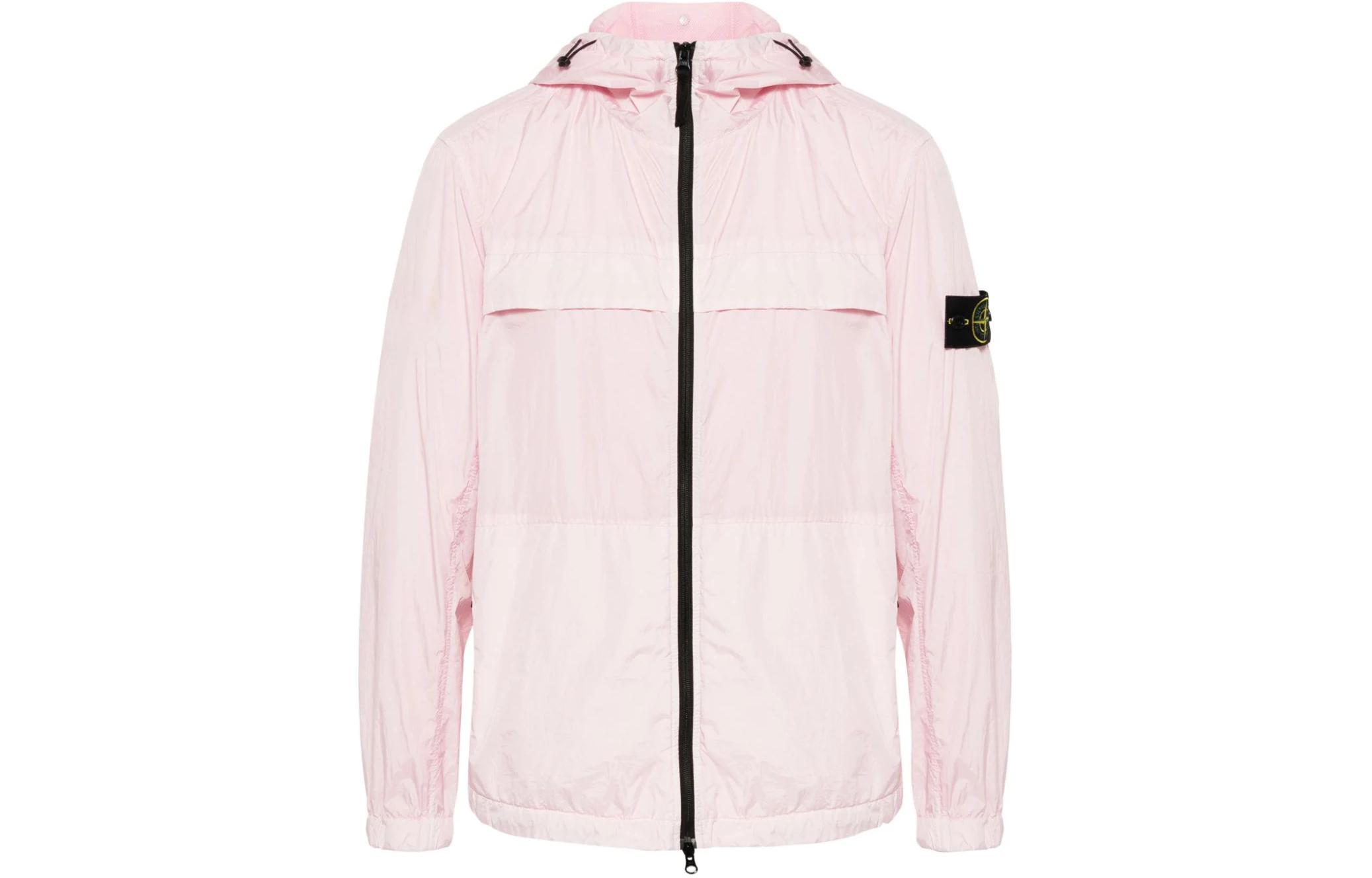 Stone Island SS24 Pink Lightweight Recycled Nylon Hooded Jacket for Men 801540922-V0080