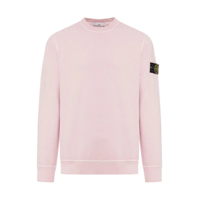 Stone Island SS24 Pink Logo Print Vintage Crewneck Sweatshirt Men 801566060V-0180