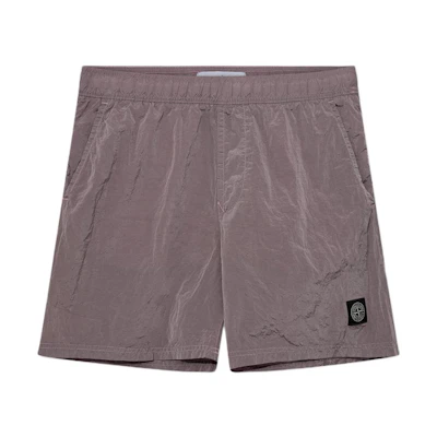 Stone Island SS24 Pink Nylon Logo Elastic Waist Straight Casual Shorts Men. 8015B0943-V0080
