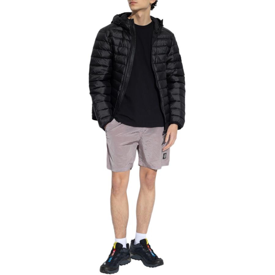 Details for Stone Island SS24 粉色尼龍彈性腰直筒休閒短褲 男款 8015B0943-V0080