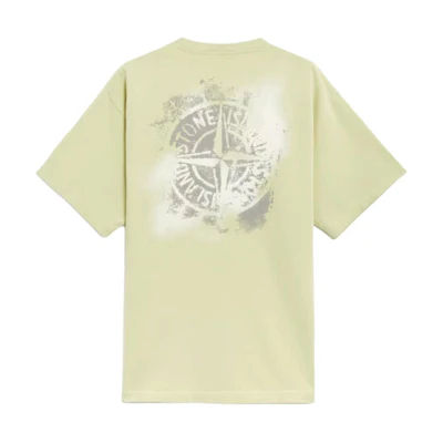 STONE ISLAND SS24 Pistachio Green Back Logo Print Short Sleeve T-Shirt 80152RCE6-V0051
