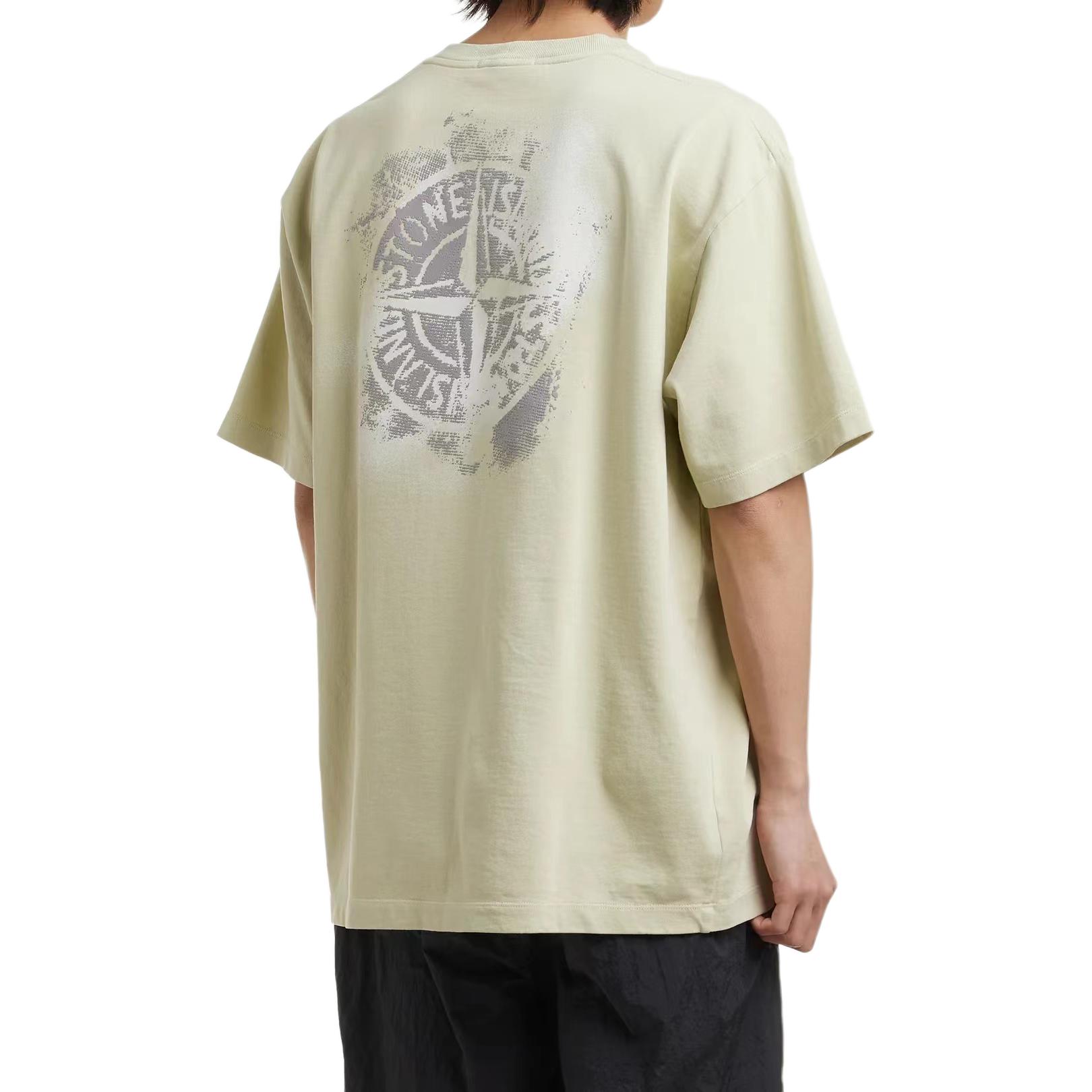 Shop STONE ISLAND SS24 T-Shirt Logo Belakang Hijau Pistachio Lengan Pendek. 80152RCE6-V0051