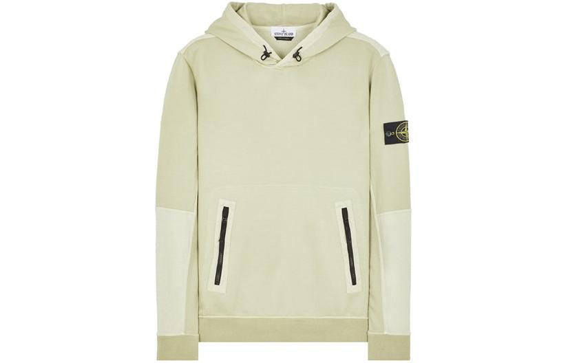 Stone Island SS24 Pistachio Lightweight Hoodie with Zip Pockets for Men 801565777-V0051