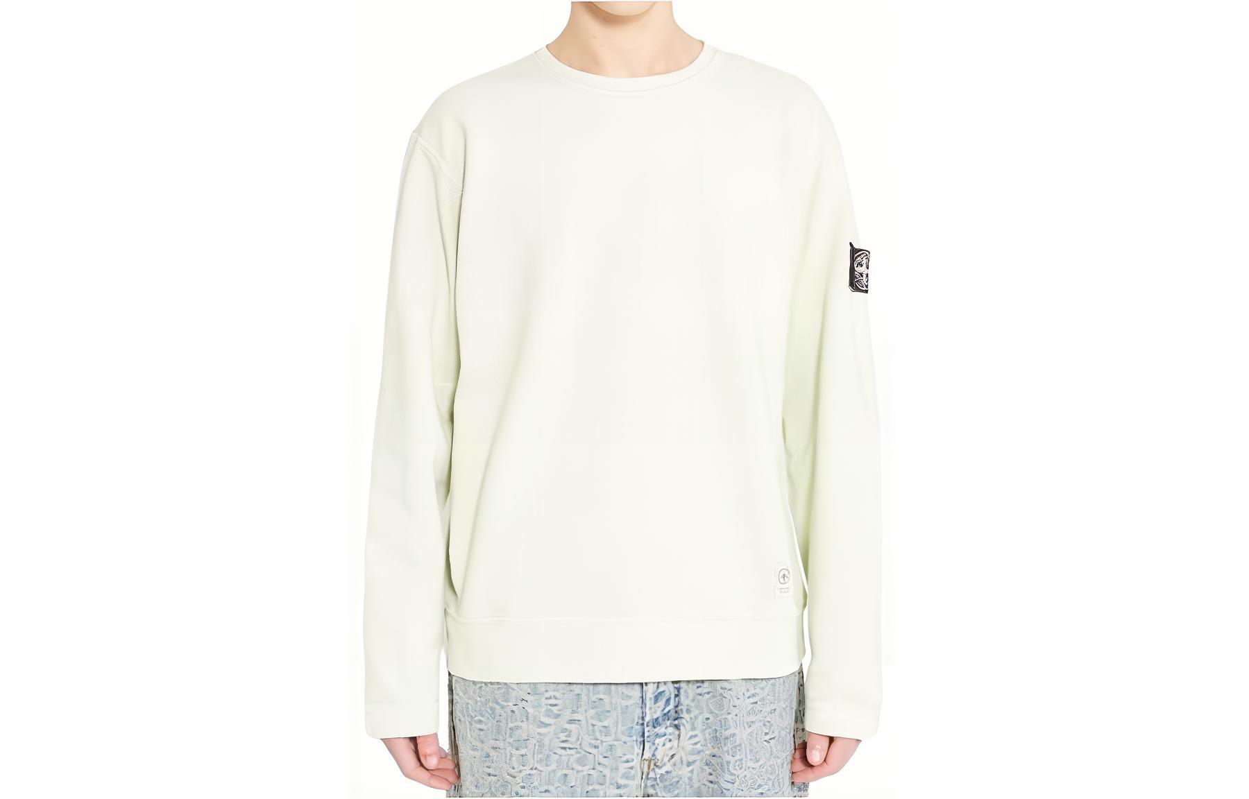 STONE ISLAND SS24 Rare White Label Pullover Long Sleeve Sweatshirt Green Men 8015617T3-V0051