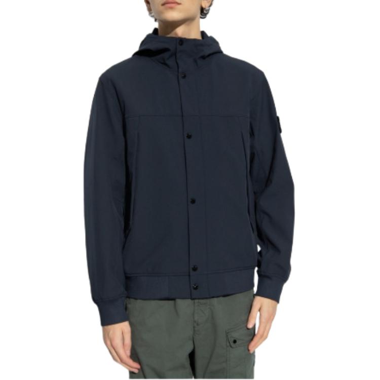Stone Island SS24 Soft Shell Navy Blue Hooded Jacket  Casual Outerwear 801540227-V0020 圖 4