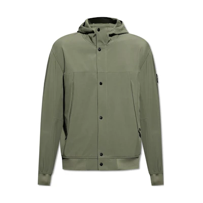 Stone Island SS24 Soft Shell Windproof Waterproof Olive Green Hooded Jacket Men 8015402270-V0059