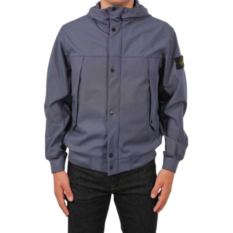 STONE ISLAND SS24 Soft Shell Windproof Waterproof Hooded Jacket - Air Force Blue Men 801540227-V0024 圖 4