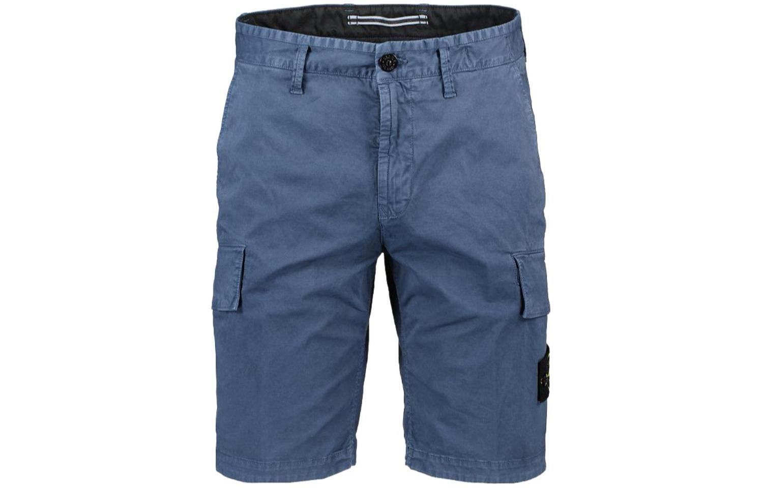 STONE ISLAND SS24 Solid Color Casual Shorts Men Light Blue 1015L1204V0124