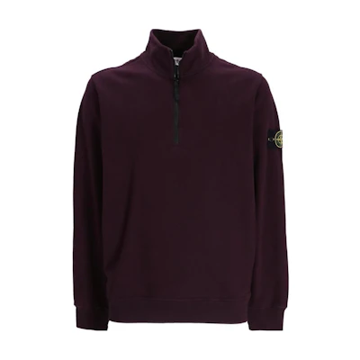 Stone Island SS24 Solid Color Half-Zip Long Sleeve Sweatshirt Purple Red Men 791562720-V0011