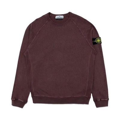 Stone Island SS24 Solid Color Logo Long Sleeve Sweatshirt Maroon 741566060-V0111