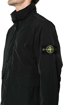 ストーンアイランド SS24 無地 ロゴ ポケット スタンドカラー ジップジャケット ブラック メンズ 801541626-V0029 Sizing ストーンアイランド SS24 無地 ロゴ ポケット スタンドカラー ジップジャケット ブラック メンズ 801541626-V0029