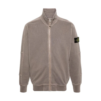 Stone Island SS24 Solid Logo High Neck Jacket Dove Gray 801565960-V0192