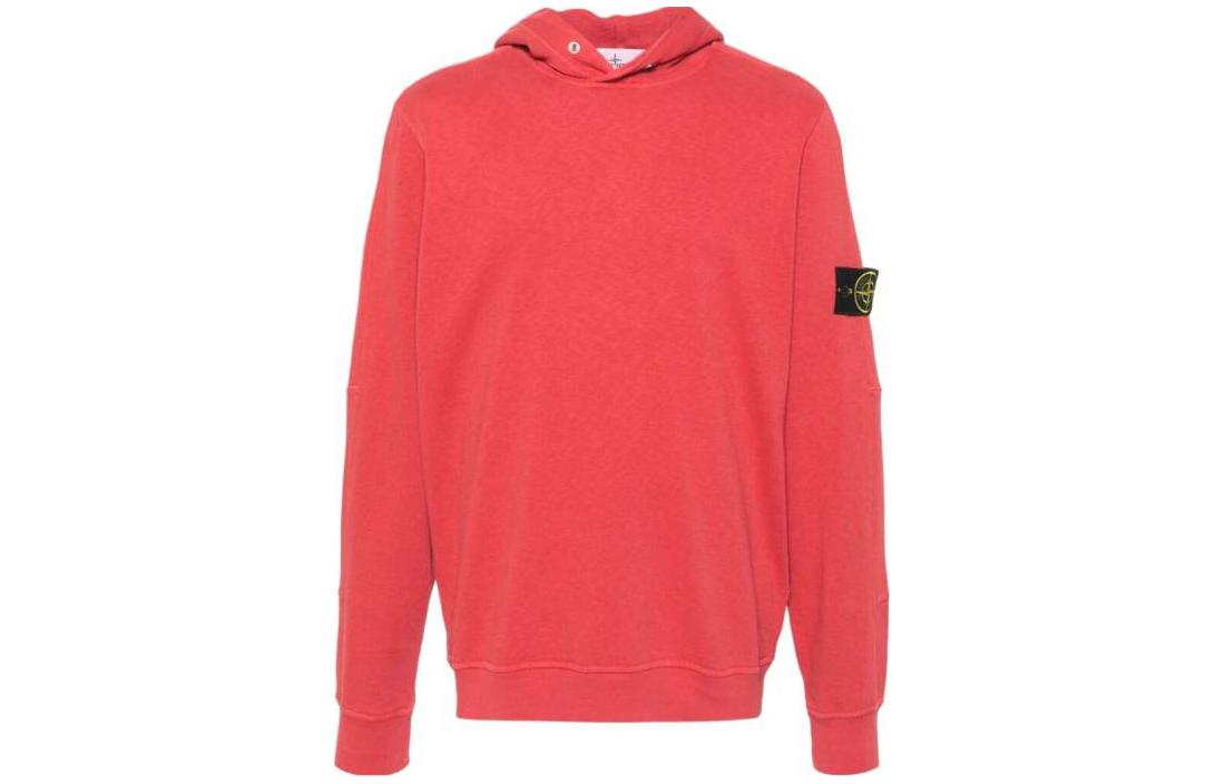 Stone Island SS24 Solid Logo Orange Hoodie Long Sleeve Sweatshirt 801565860-V0110