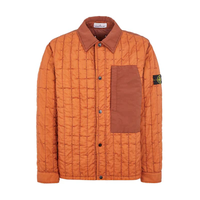 Stone Island SS24 Star Quilted Button-Up Jacket Brown Mens 801540831-V0073