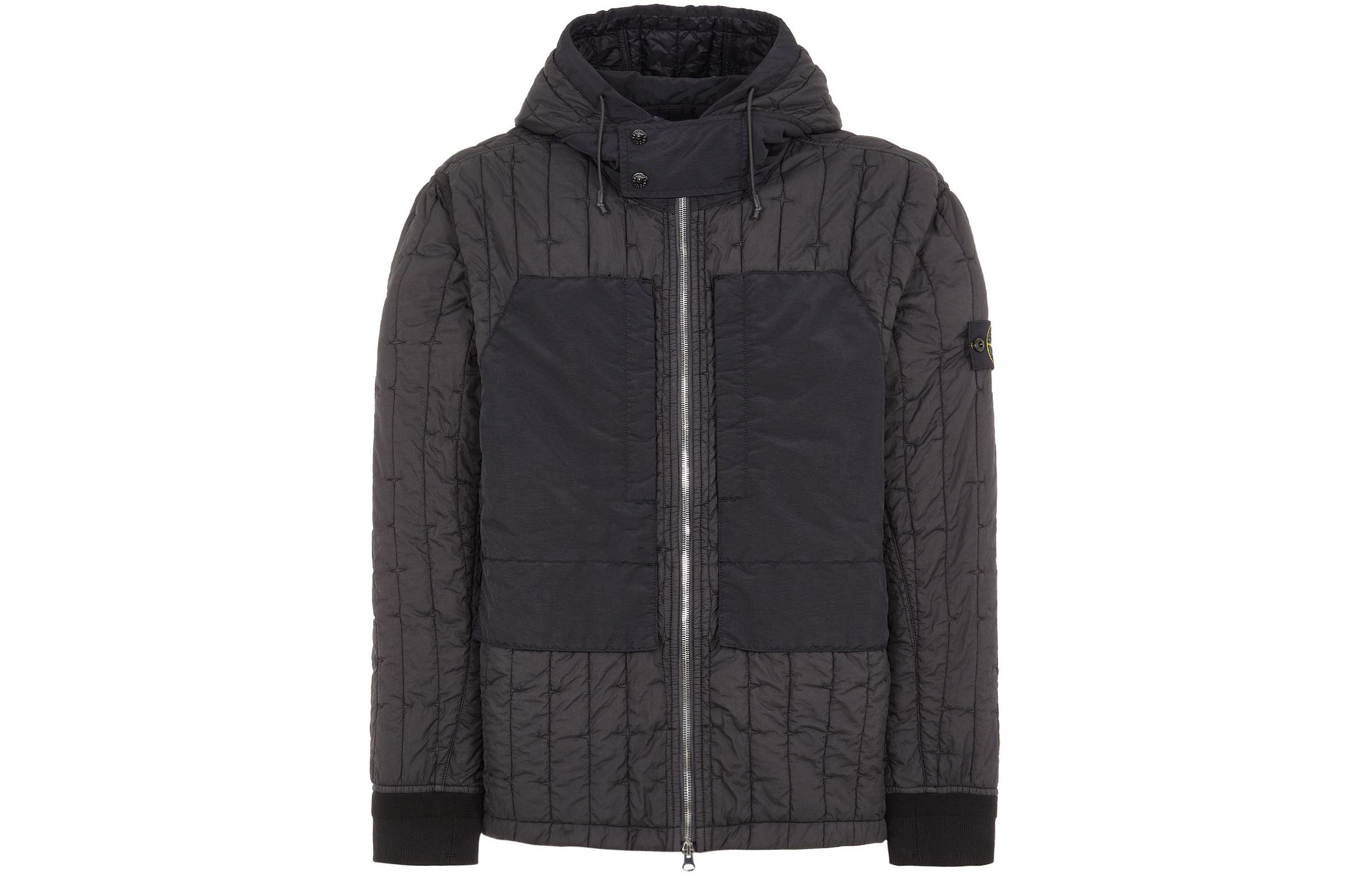 Stone Island SS24 Star Quilted Hooded Jacket Black メンズ 801540731-V0029