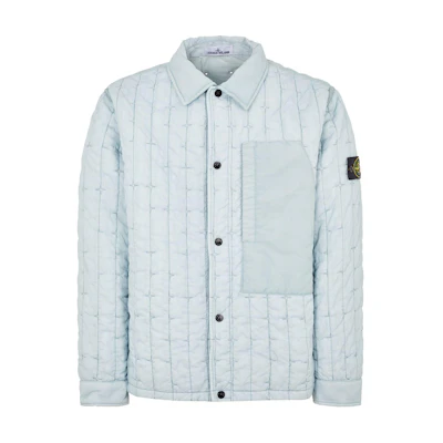 STONE ISLAND SS24 Star Quilted Single-Breasted Jacket Frost Blue Outerwear 801540831-V0041