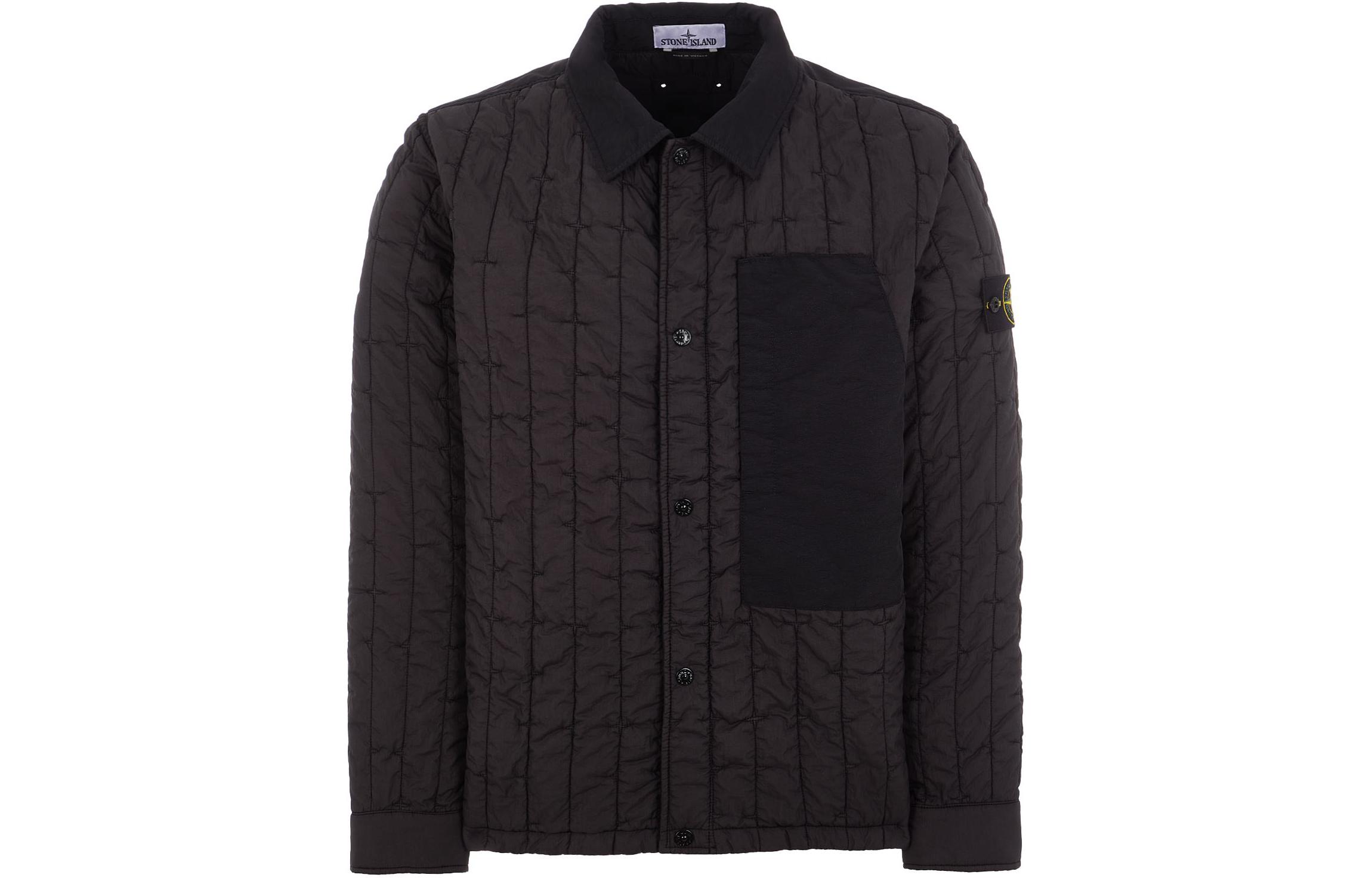 Stone Island SS24 Star Quilted Single-Breasted Jacket  Black 801540831-V0029