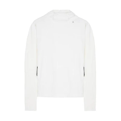 Stone Island SS24 Stellina Star Embroidered White Hoodie Mens 8015605G5-V0001