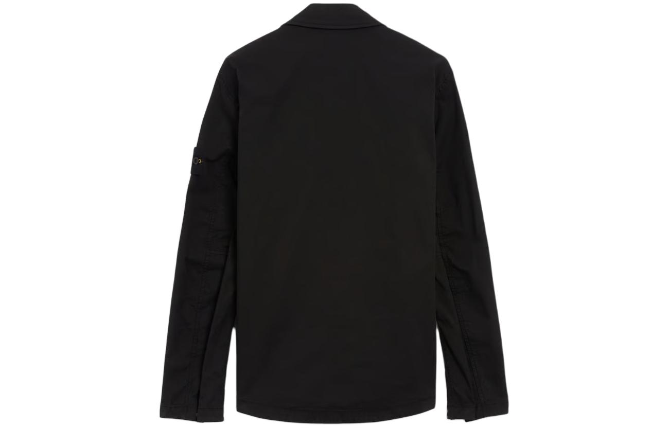 Stone Island SS24 Supima Cotton Black Long Sleeve Shirt Jacket for Men 801510210-V0029 圖 3