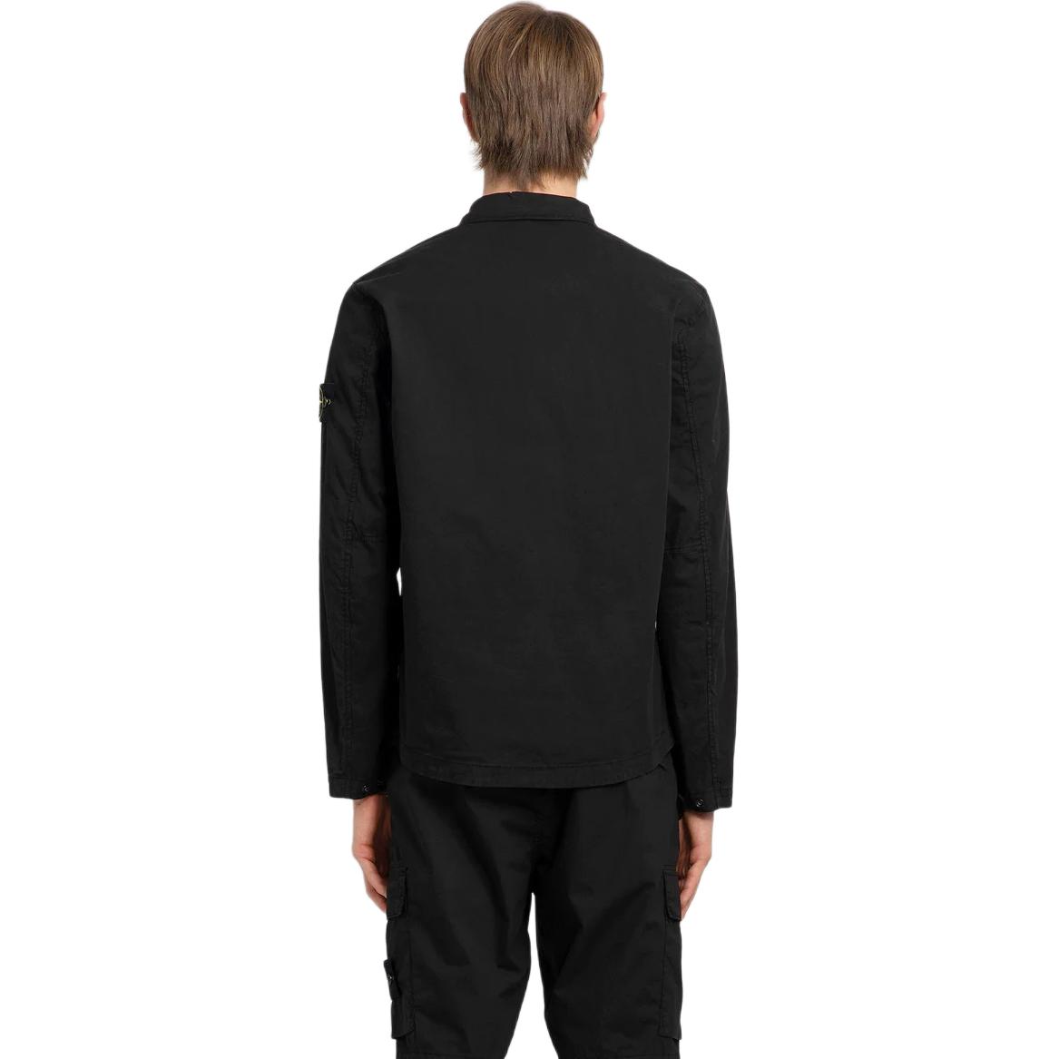 Stone Island SS24 Supima Cotton Black Long Sleeve Shirt Jacket for Men 801510210-V0029 圖 6
