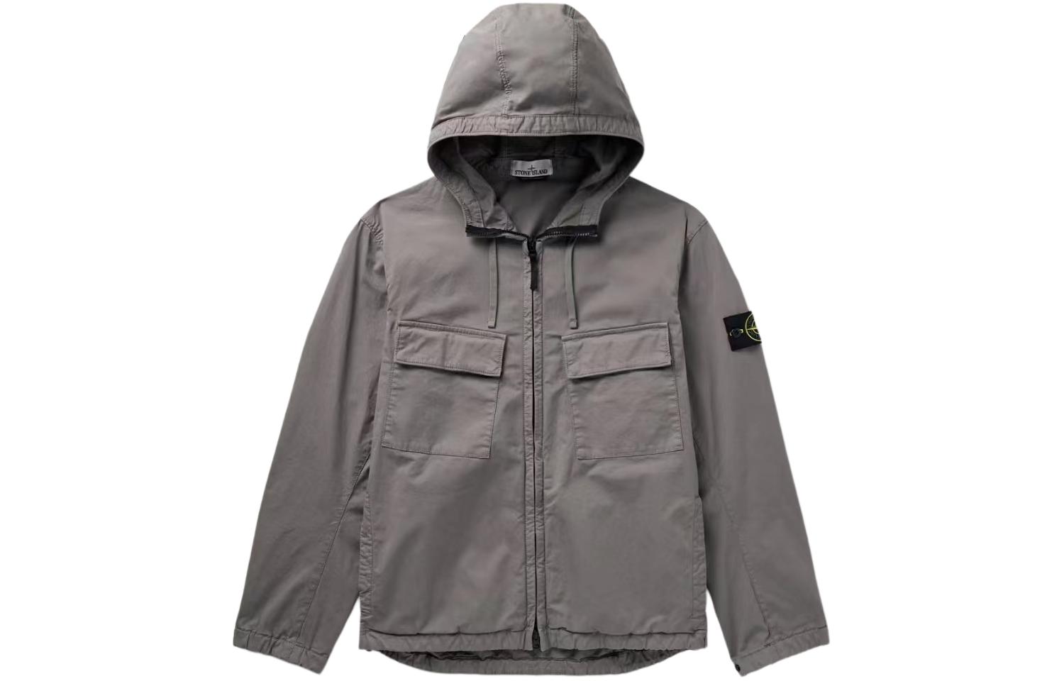 STONE ISLAND SS24 Supima Cotton Casual Gray Zip Hoodie Jacket for Men. 801542610-V0092 圖 2