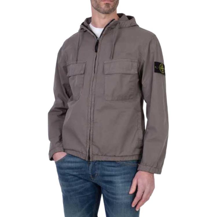 STONE ISLAND SS24 Supima Cotton Casual Gray Zip Hoodie Jacket for Men. 801542610-V0092 圖 3